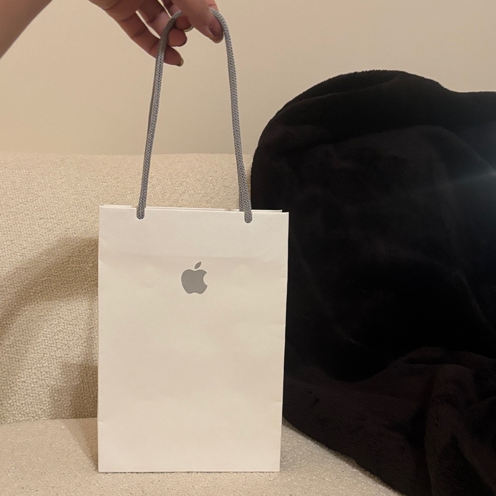 Apple White Bag with Silver Handles